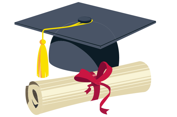 graduation cap and degree